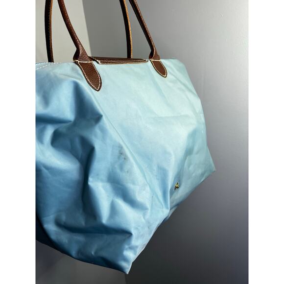 Longchamp Tote bag  Blue Nylon Leather Handle Shoulder Bag - Picture 6 of 9
